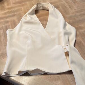 Collection B Ivory Halter Wrap Top